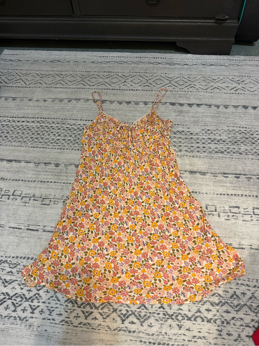 Timing Floral Spaghetti-Strap Dress - Pink & Yellow